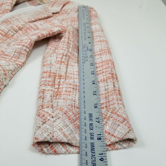 Cache Women's Tweed Blazer Jacket Beige/Pink/Orange 3/4 Sleeve Sz 6 EUC - Picture 8 of 8